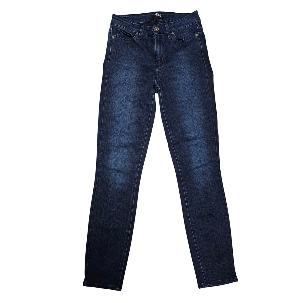 Paige Women Dark Wash High Rise Skinny Jeans Size 26 Indigo Denim Pants - Picture 2 of 9